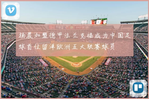 杨晨加盟德甲法兰克福成为中国足球首位留洋欧洲五大联赛球员